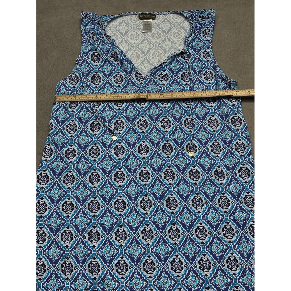 Tommy Bahama Blue Geometric Print Sleeveless V Neck Midi Dress Size M - Picture 3 of 6